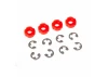 Traxxas Piston damper (red) (4)/ e-clips (8)