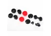 Traxxas Tail lights (2)/ tail light mounts (4) / exhaust tips (2)/ exhaust tip mount (1)/ 3x10 flathead screws (2)/ 3x8 BCS (2)