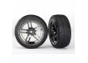 Traxxas Tires and wheels assembled glued (split-spoke black chrome wheels 1.9 Response tires) (front) (2)