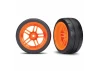 Traxxas Tires and wheels assembled glued (split-spoke orange wheels 1.9 Response tires) (extra wide rear) (2) (VXL rated)
