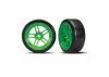 Tires and wheels - glued (split-spoke green - 1.9 Drift tires