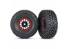 Traxxas Tires and wheels assembled glued (Method Race Wheels black with red beadlock BFGoodrich Baja KR3 tires) (2)