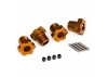 Traxxas Wheel hubs, splined, 17mm (orange-anodized) (4)/ 4x5 GS (4)/ 3x14mm pin (4)