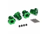 Traxxas Wheel hubs splined 17mm (green-anodized) (4)/ 4x5 GS (4) 3x14mm pin (4)