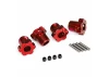 Traxxas Wheel hubs splined 17mm (red-anodized) (4)/ 4x5 GS (4) 3x14mm pin (4)