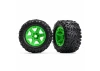 Traxxas Tires wheels assembled glued (green wheels Talon EXT tires foam inserts) (2) (17mm splined) (TSM rated)