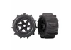 Traxxas Tires wheels assembled glued (black 3.8 wheels paddle tires foam inserts) (2) (TSM rated)