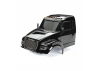 Traxxas Body, TRX-6 Ultimate RC Hauler, black (painted, decals applied) (includes headlights, roof lights, + side mirrors)