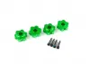 Traxxas Wheel hubs hex Aluminium (green-anodized) (4)/ 4x13mm screw pins (4)