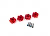 Traxxas Wheel hubs, hex, aluminium (red-anodized) (4) / 4x13mm screw pins (4)