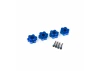 Traxxas Wheel hubs hex Aluminium (blue-anodized) (4)/ 4x13mm screw pins (4)