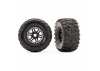 Traxxas Tires wheels assembled glued (black wheels MAXX All-Terrain tires foam inserts) (2) (17mm splined) (TSM rated)