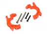 Traxxas Caster blocks (c-hubs), extreme heavy duty, orange (left + right)/ 3x32mm hinge pins (2)/ 3x20mm BCS (2) (for use with 9080 upgrade kit)