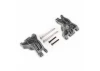 Traxxas Carriers, stub axle, rear, extreme heavy duty, gray (left + right)/ 3x41mm hinge pins (2)/ 3x20mm BCS (2) (for use with 9080 upgrade kit)