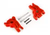 Traxxas Carriers, stub axle, rear, extreme heavy duty, red (left + right)/ 3x41mm hinge pins (2)/ 3x20mm BCS (2) (for use with 9080 upgrade kit)