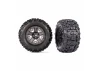 Traxxas Tyres + wheels, assembled, glued (charcoal gray 2.8 wheels, Sledgehammer Tyres, foam inserts) (2) (TSM rated)