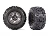 Traxxas Tyres + wheels, assembled, glued (charcoal gray 2.8 wheels, Sledgehammer Tyres, foam inserts) (2) (TSM rated)