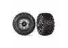 Traxxas Sledgehammer TSM 2.8 Tyres Pre Glued on Black Chrome Wheels (2)