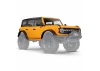 Traxxas Body, Ford Bronco (2021), complete, orange (painted) (includes grille, side mirrors, door handles, fender flares, windshield wipers, spare Tyre mount, + clipless mounting) (requires 8080X inner fenders)