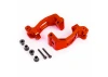Traxxas Caster blocks (c-hubs), 6061-T6 aluminium (red-anodised), left + right/ kingpin bushings (4)