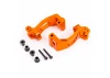 Traxxas Caster blocks (c-hubs), 6061-T6 aluminium (orange-anodised), left + right/ kingpin bushings (4)