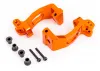 Traxxas Caster blocks (c-hubs), 6061-T6 aluminium (orange-anodised), left + right/ kingpin bushings (4)