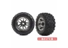 Traxxas Sledgehammer 3.8 Belted Tyres Glued on Black Chrome Wheels (2)