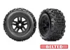 Traxxas Sledgehammer 3.8 Belted Tyres Glued on Black Wheels (2)