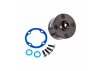 Traxxas Carrier, differential (aluminium, dark titanium-anodised)/ differential bushing/ ring gear gasket/ 3x10mm CCS (4)