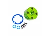 Traxxas Carrier, differential (aluminium, green-anodised)/ differential bushing/ ring gear gasket/ 3x10mm CCS (4)