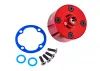 Traxxas Carrier, differential (aluminium, red-anodised)/ differential bushing/ ring gear gasket/ 3x10mm CCS (4)