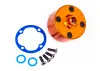 Traxxas Carrier, differential (aluminium, orange-anodised)/ differential bushing/ ring gear gasket/ 3x10mm CCS (4)