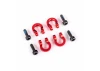 Traxxas Bumper D-rings, front or rear, 6061-T6 aluminium (red-anodised) (4)/ 1.6x5mm CS (with threadlock) (4) (fits 9734X or 9735X aluminium bumpers)