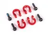Traxxas Bumper D-rings, front or rear, 6061-T6 aluminium (red-anodised) (4)/ 1.6x5mm CS (with threadlock) (4) (fits 9734X or 9735X aluminium bumpers)