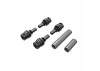 Traxxas Driveshafts, center, male (steel) (4)/ driveshafts, center, female, 6061-T6 aluminium (dark titanium-anodised) (front + rear)/ 1.6x7mm BCS (with threadlock) (4)