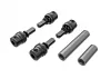 Traxxas Driveshafts, center, male (steel) (4)/ driveshafts, center, female, 6061-T6 aluminium (dark titanium-anodised) (front + rear)/ 1.6x7mm BCS (with threadlock) (4)