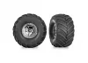 Traxxas Tyres + wheels, assembled (chrome 1.2 wheels, Terra Groove 3.0x1.0 tyres) (2)