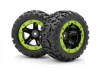 Blackzon Slayer Wheels and Tyres (Black/Green) (2)