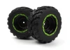 Smyter MT Wheels/Tires Assy (Black/Green/2pcs)
