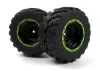Smyter MT Wheels/Tires Assy (Black/Green/2pcs)