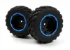 Smyter MT Wheels/Tires Assy (Black/Blue/2pcs)