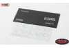 RC4WD Volvo Decal Sheet Set for 1:14 Earth Digger 360L
