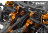 XRay T3 Aluminium Upper Clamp With Adj. Roll-Center (L+R) - Orange