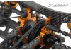 XRay T3 Aluminium Upper Clamp With Adj. Roll-Center (L+R) - Orange