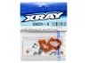 XRay Aluminium Radio Plate Mounts (L+R) - Swiss 7075 T6 - Orange