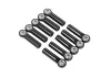 M3/M4 Long Straight Aluminium Rod Ends (Black) (10)