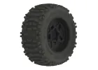 ARAC8795 Arrma DBoots Back Flip MT 6S Tire Set Glued on 17mm Hex Black Wheels - 1 Pair