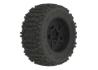 ARAC8795 Arrma DBoots Back Flip MT 6S Tire Set Glued on 17mm Hex Black Wheels - 1 Pair