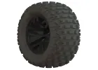 ARAC9632 Arrma DBoots Fortress MT Tyres Pre Glued on 2.8 14mm Hex Black Wheels (2)
