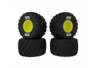 dBoots Chevron MT Tire Set Glued - Yellow (2 Pairs): GROM